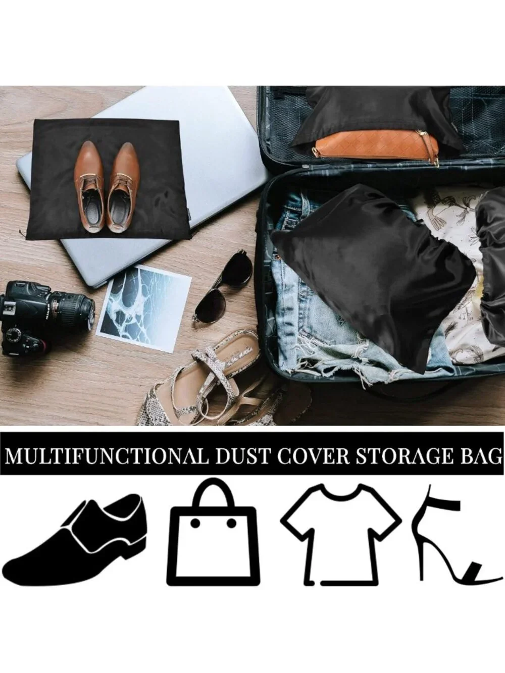 30 Pack Silk Dust Bags for Handbags, Purses & Shoes - Travel Storage Pouches